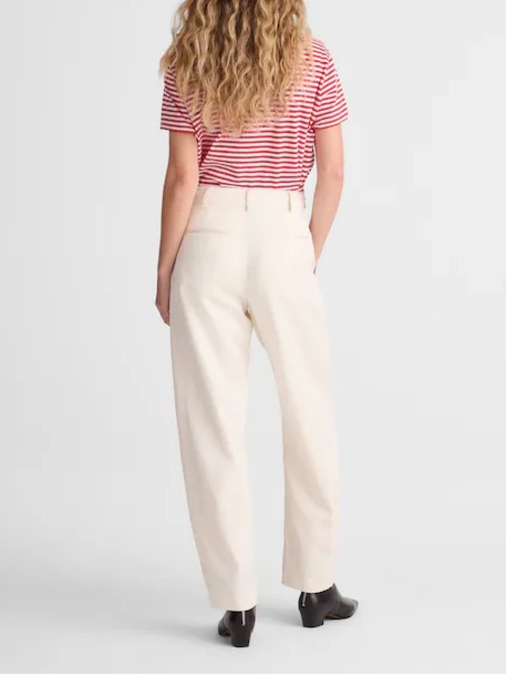 Madewell Barrel-Leg Drapey Twill Pants Vintage Ivory Size 8 NWT - Picture 3 of 12